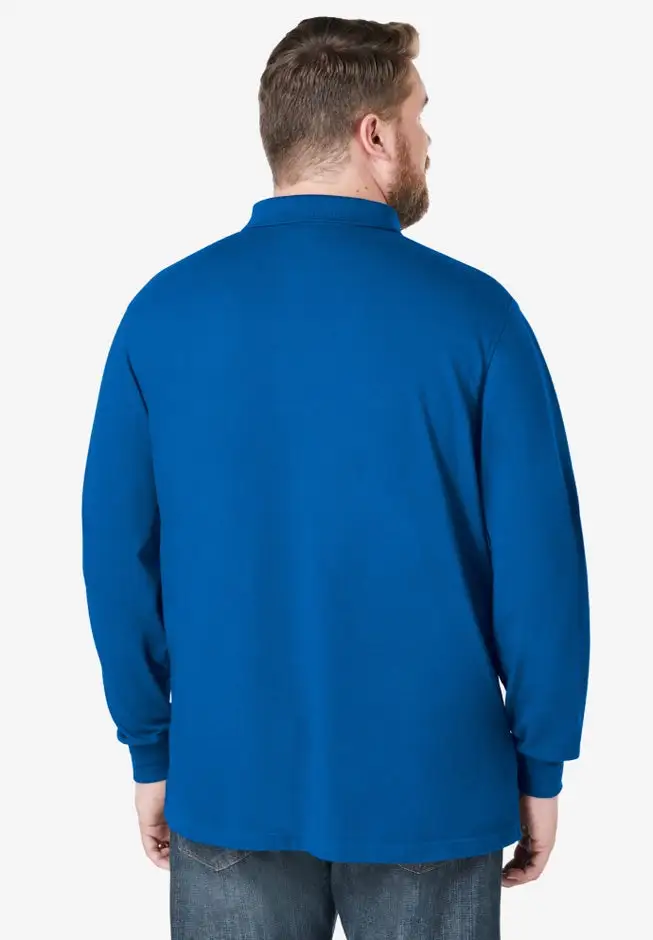 Long-Sleeve Shrink-LessTM Cotton Polo