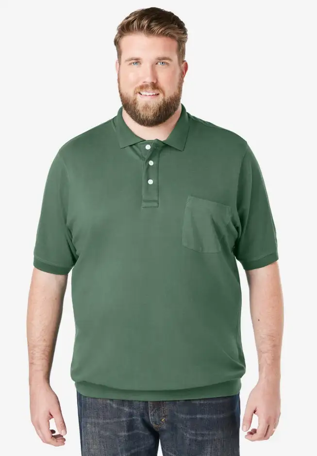 No Tuck Pocket Shrink-LessTM Cotton Polo Shirt