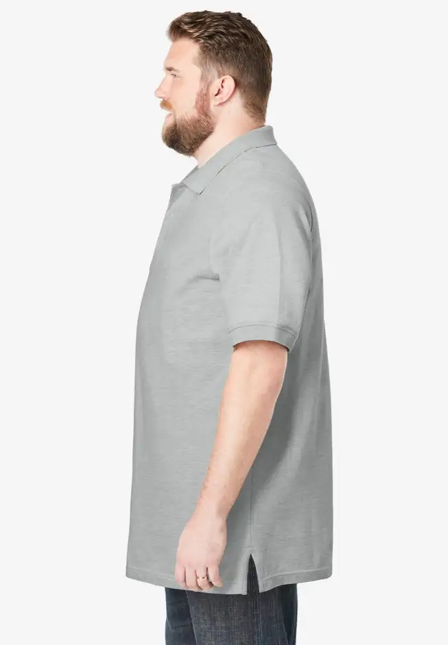 Longer-Length Shrink-LessTM Cotton Polo Shirt