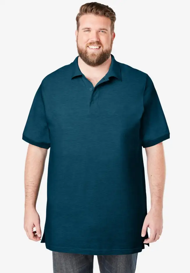 Longer-Length Shrink-LessTM Cotton Polo Shirt