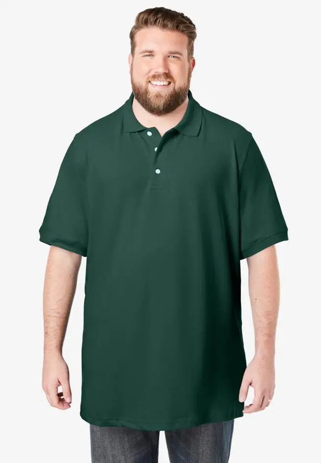 Longer-Length Shrink-LessTM Cotton Polo Shirt