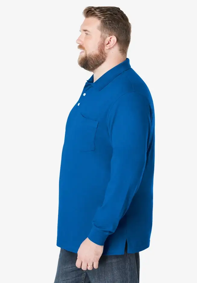 Long-Sleeve Shrink-LessTM Cotton Polo
