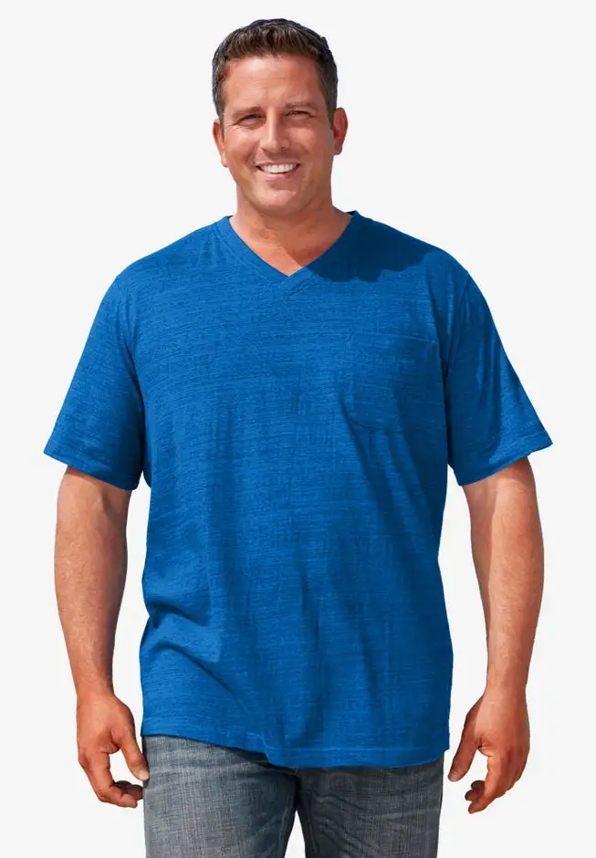 Shrink-Less Lightweight V-Neck Pocket T-Shirt