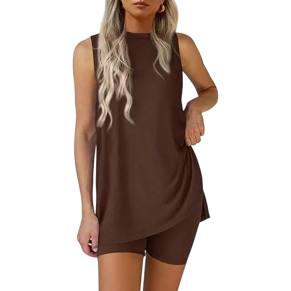 Women's 2 Piece Sets Summer Matching Lounge Shorts Set