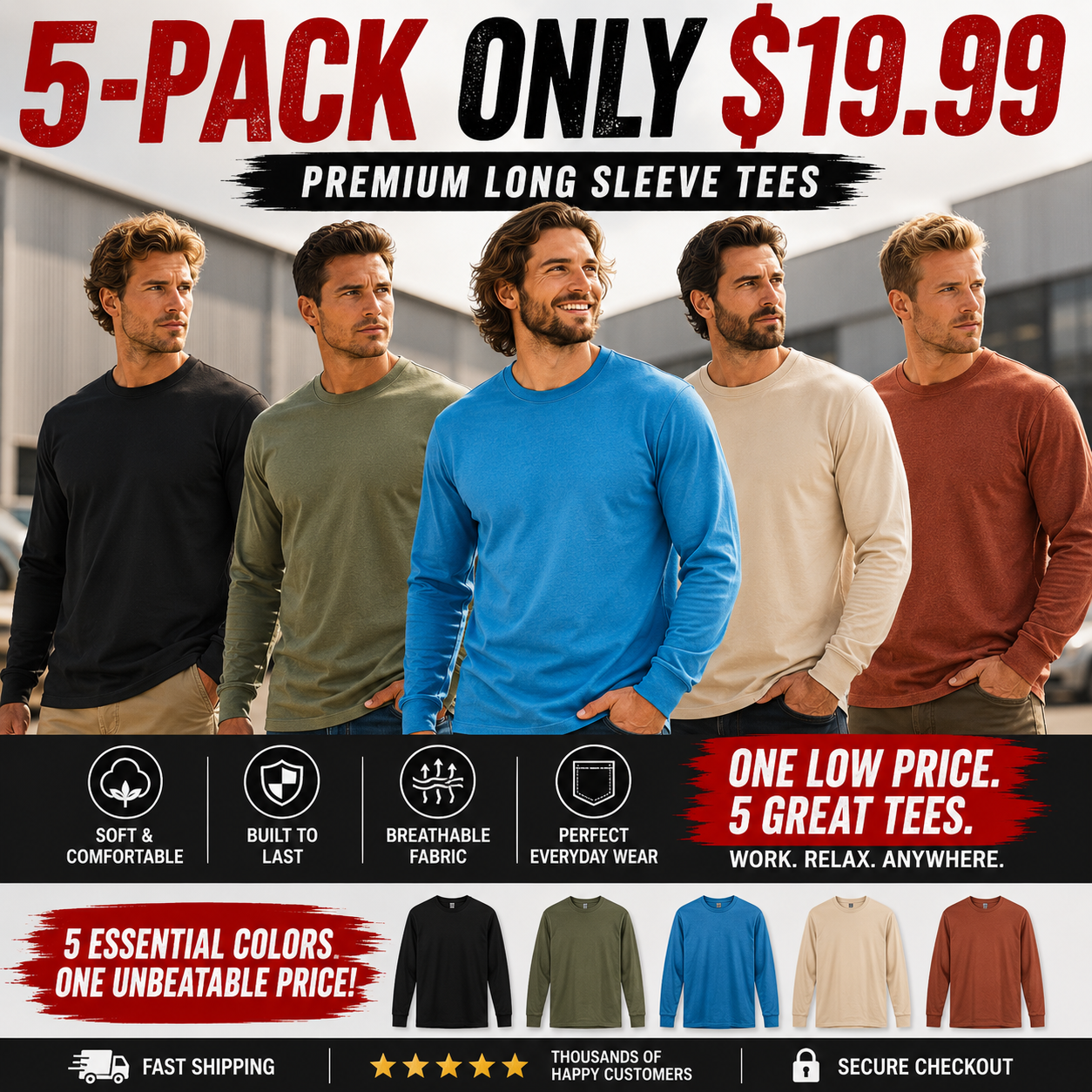 LAST 3 DAYS DEALS🔥CHT Men's K87 Workwear Loose Fit Heavyweight Short-Sleeve Pocket T-Shirt