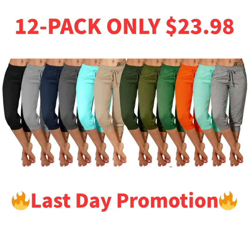🔥Women's Drawstring Capri Yoga Pants