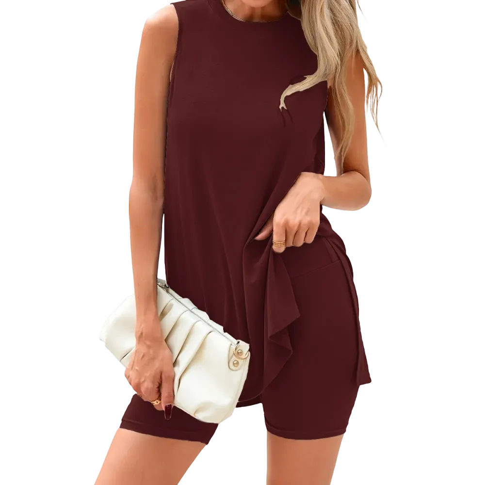 Women's 2 Piece Sets Summer Matching Lounge Shorts Set