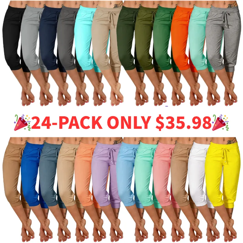 🔥Women's Drawstring Capri Yoga Pants