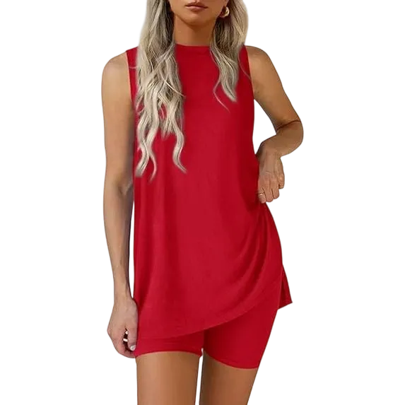 Women's 2 Piece Sets Summer Matching Lounge Shorts Set
