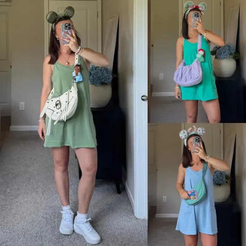 Women's Sporty Sleeveless Mini Built-in Shorts Dress