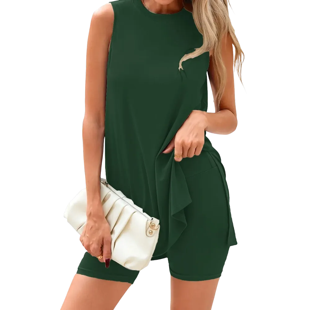 Women's 2 Piece Sets Summer Matching Lounge Shorts Set