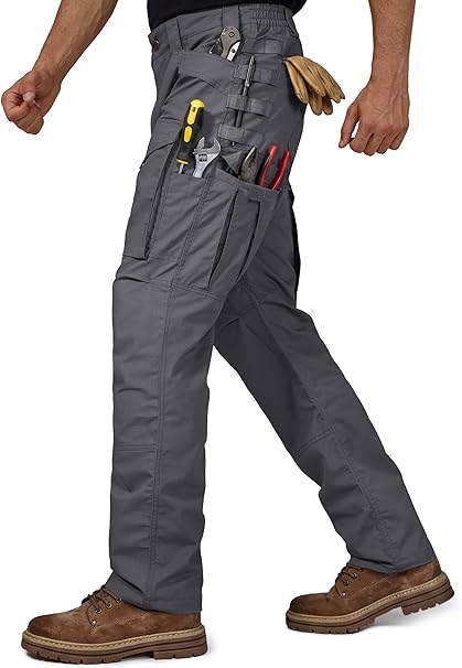 FREE SOLDIER Men's Outdoor Tactical Pants Ripstop Military Combat EDC Cargo Pants Lightweight Hiking Work Pants