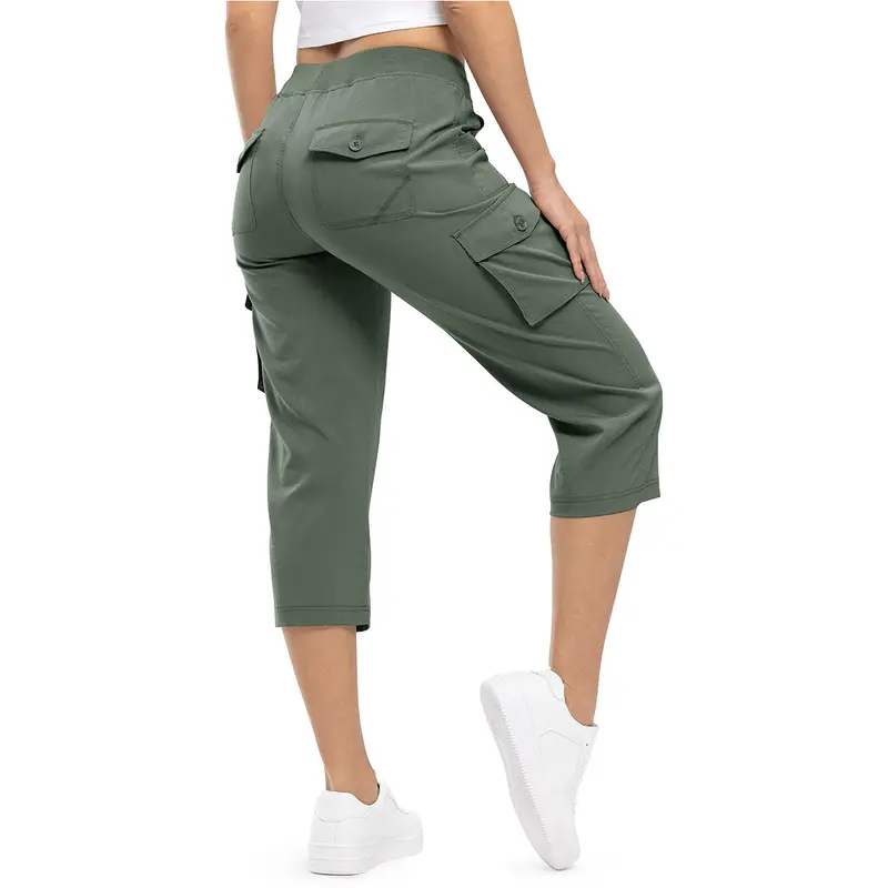 Women's lightweight 3/4 length hiking shorts, 6 pockets, quick-drying, loose fit for outdoor travel, suitable for mothers over 30 [Plus size, S-XXXXL] Sports pants, casual sportswear #SpringNewArrivals Stock up