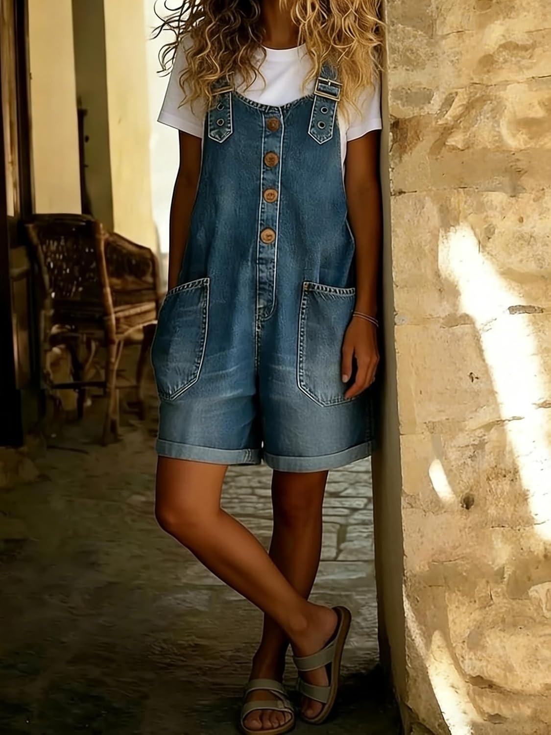 🔥Clearance Sale — Limited Stock! 🔥Vintage Loose Wide Leg Jean Bib Overalls