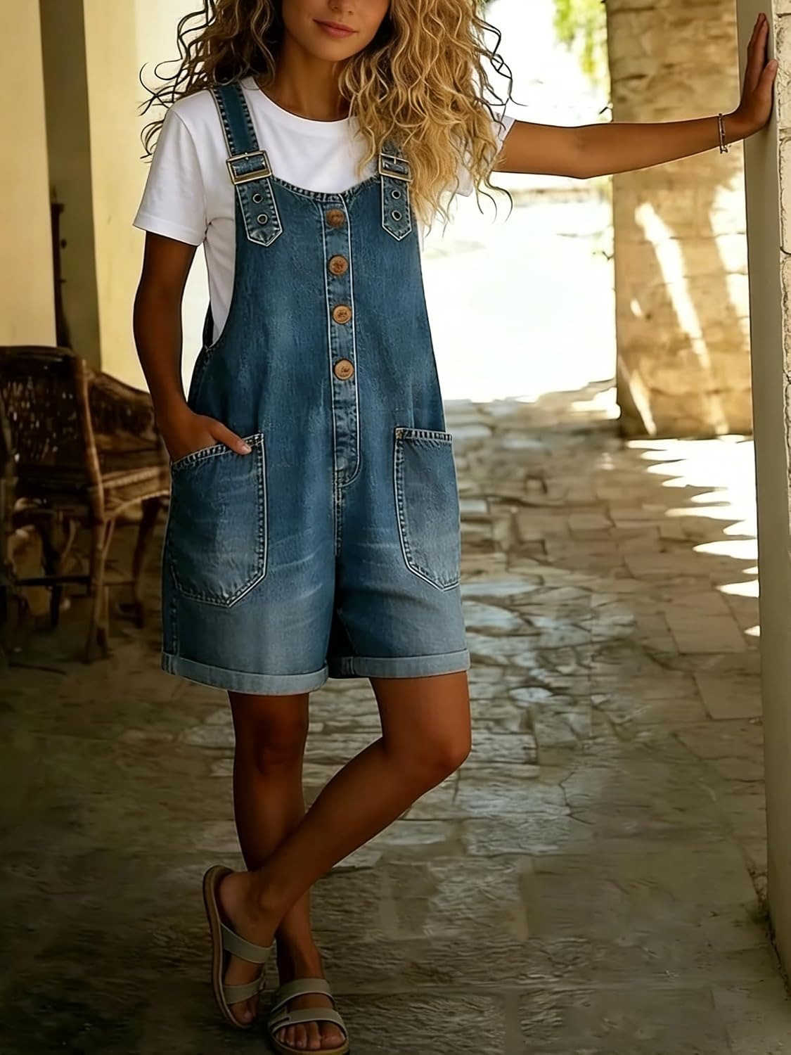 🔥Clearance Sale — Limited Stock! 🔥Vintage Loose Wide Leg Jean Bib Overalls