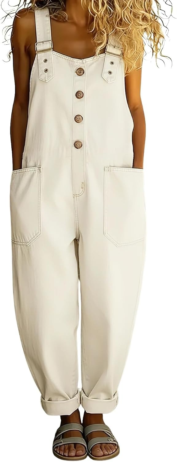 🔥Clearance Sale — Limited Stock! 🔥Vintage Loose Wide Leg Jean Bib Overalls