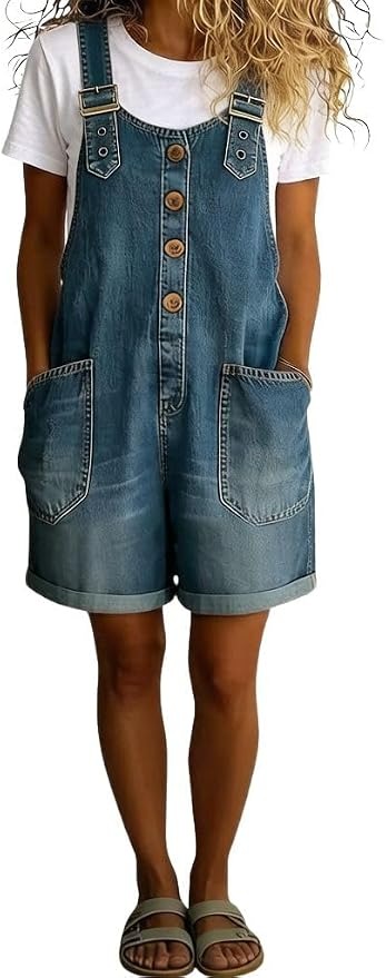 🔥Clearance Sale — Limited Stock! 🔥Vintage Loose Wide Leg Jean Bib Overalls