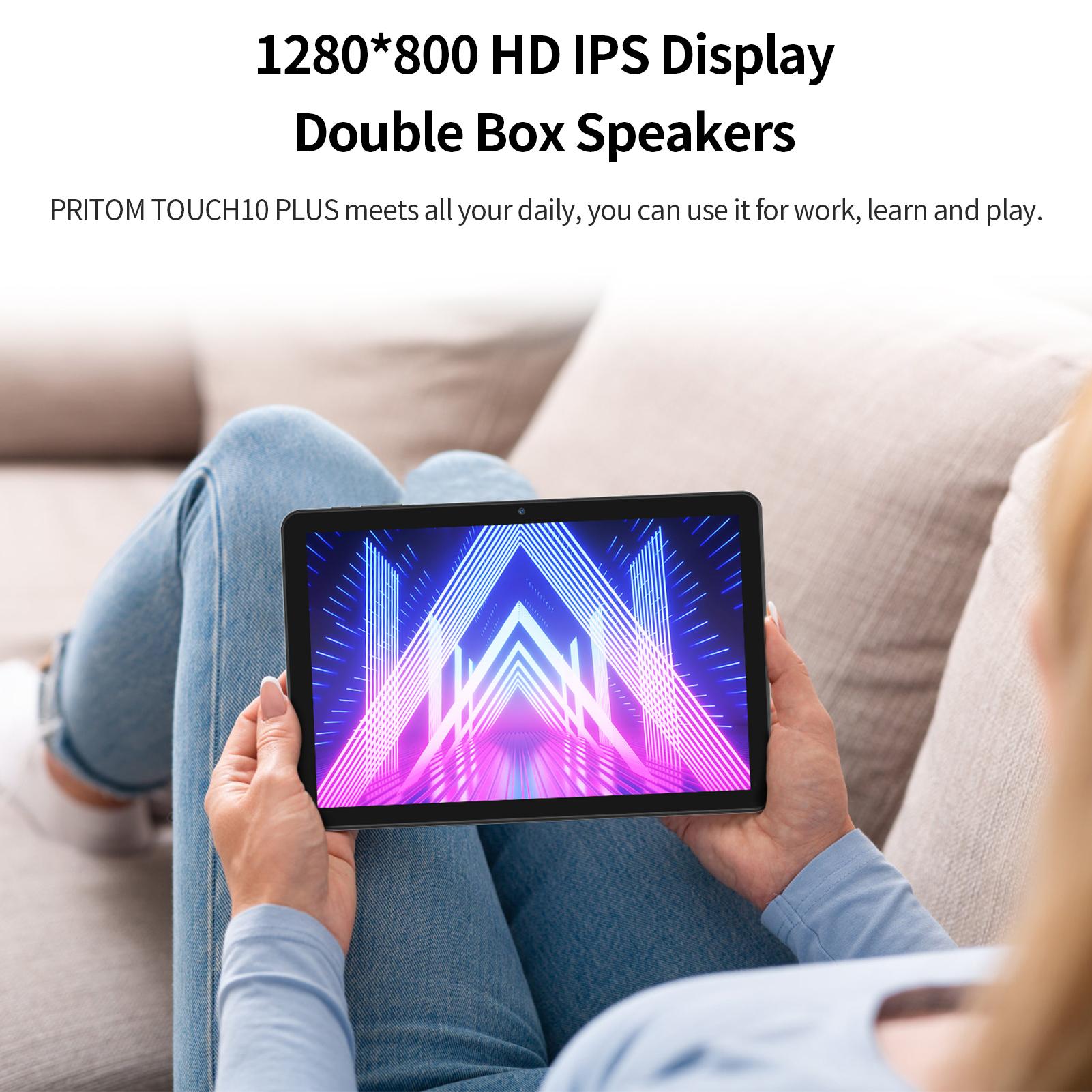 Back To School 10in LCD Touchscreen Tablet with 16GB(4+12) RAM, 64GB ROM, Android15, Portable Bluetooth Keyboard & Mouse Set, for Home Office, Gifts for Him,back to school,back to school haul