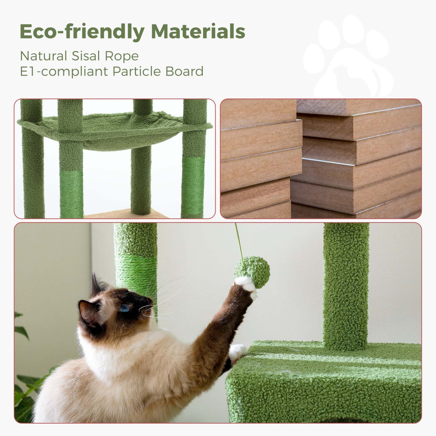 Cat Tree for Large Cats 56"Tall Cat Tower Condo with Scratching Post for Indoor Cats,Gray