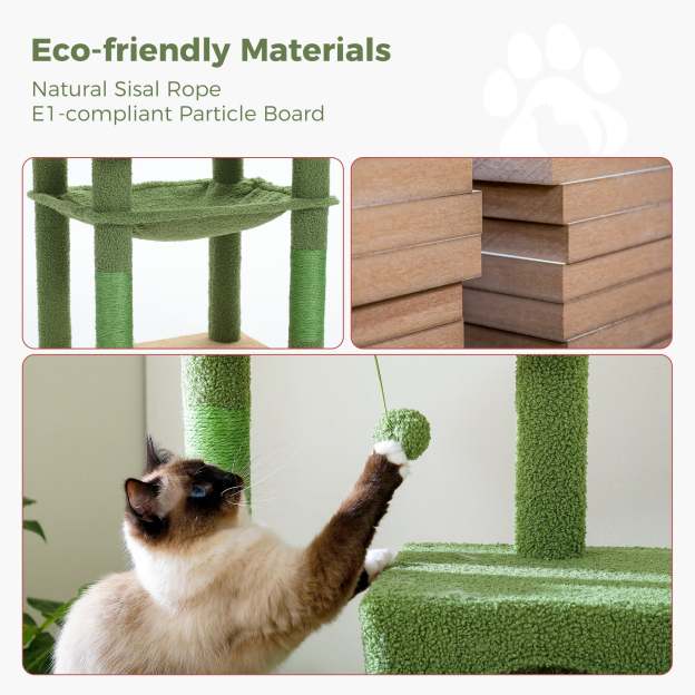 Cat Tree for Large Cats 56"Tall Cat Tower Condo with Scratching Post for Indoor Cats,Gray