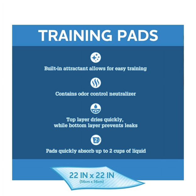 Training Pads – Super Absorbent, Leak Proof, & Fast Dry Dog and Puppy Pee Pads – L 22 in x 22 in, 14 Count