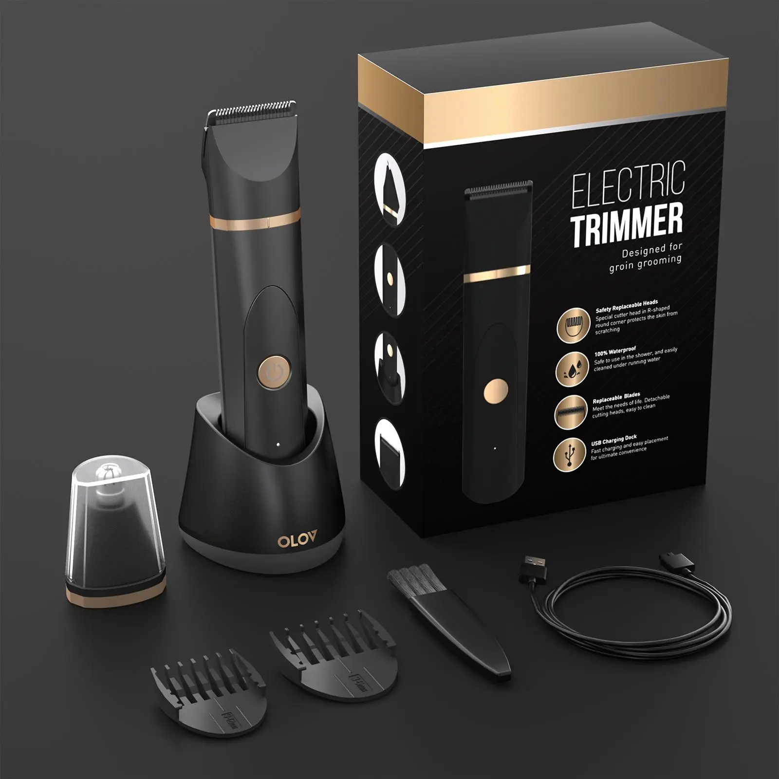 Body Hair Trimmer for Men, Ceramic, Waterproof