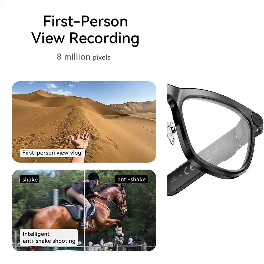 LUSBY Smart AI Camera Glasses, Bluetooth