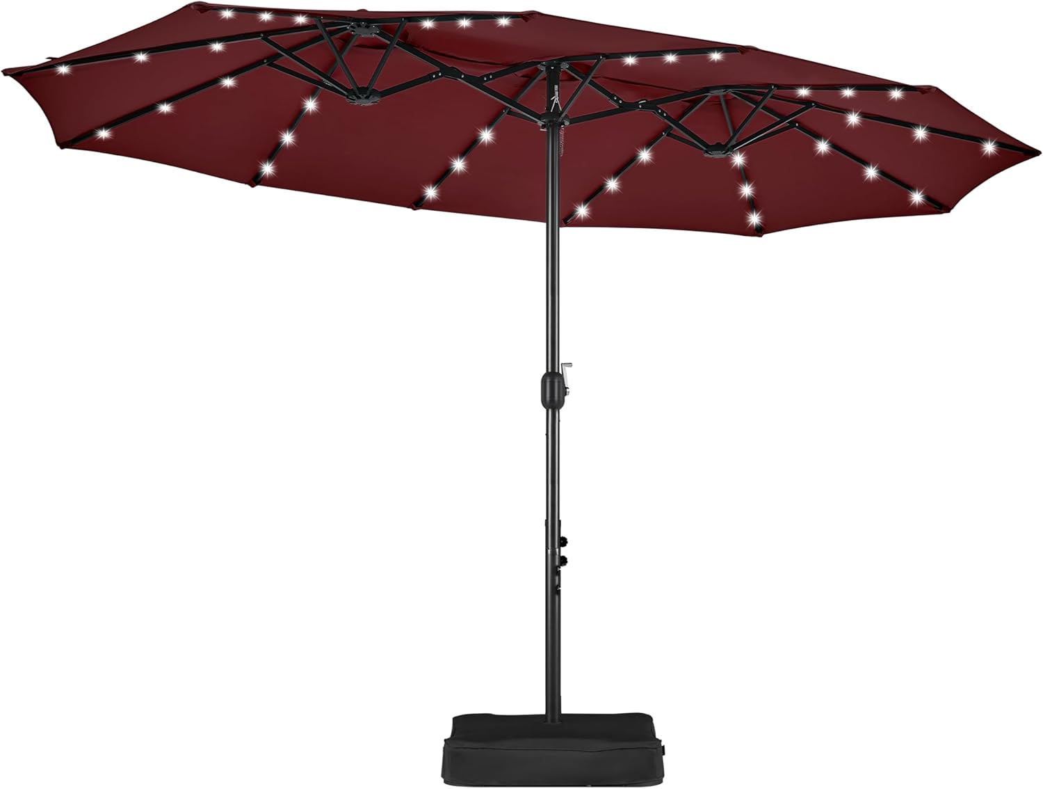 🔥Summer Clearance Sale:75％ OFF🔥13 ft Solar LED Patio Umbrella with Base