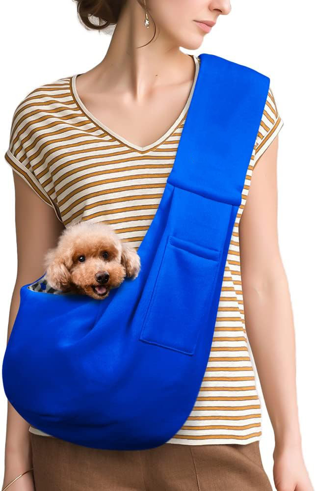 Small Pet Zipper Pocket & Adjustable Strap Carrier - for 3-10 lbs Pets 