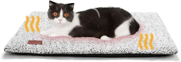 Self Warming Cat Bed Self Heating Cat Dog Mat 24 x 18 inch Extra Warm Thermal Pet Pad for Indoor Outdoor Pets with Removable Cover Non-Slip Bottom Washable Non Electric