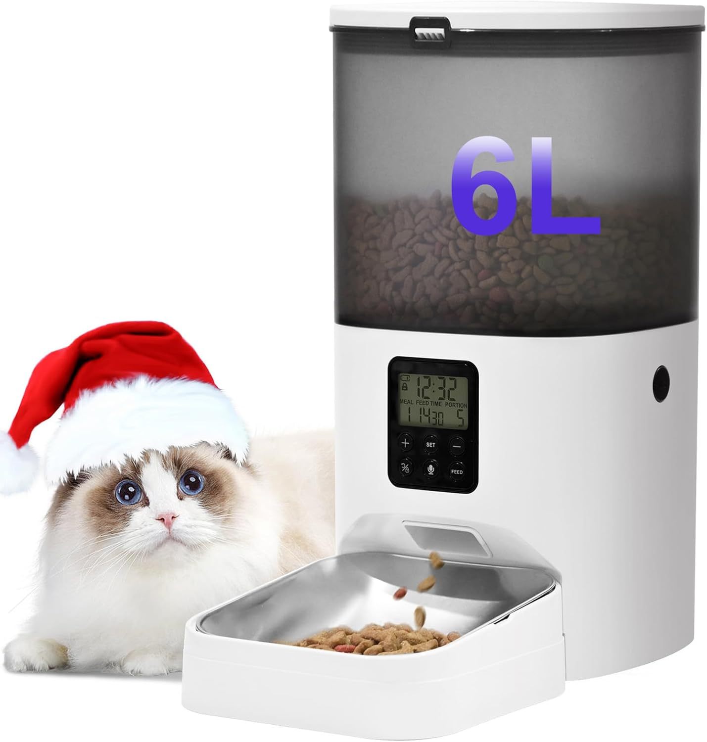 Automatic Cat Feeder, 4L Cat Food Dispenser 