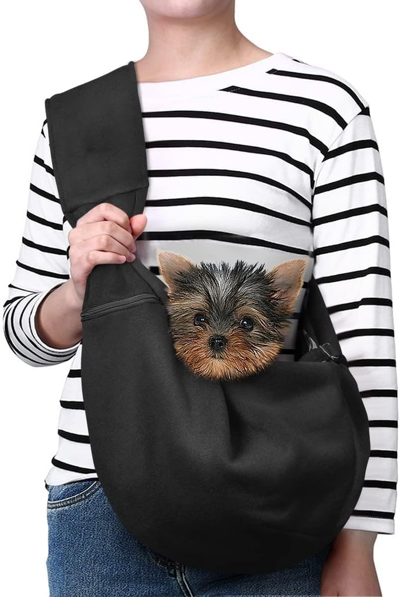 Small Pet Zipper Pocket & Adjustable Strap Carrier - for 3-10 lbs Pets 
