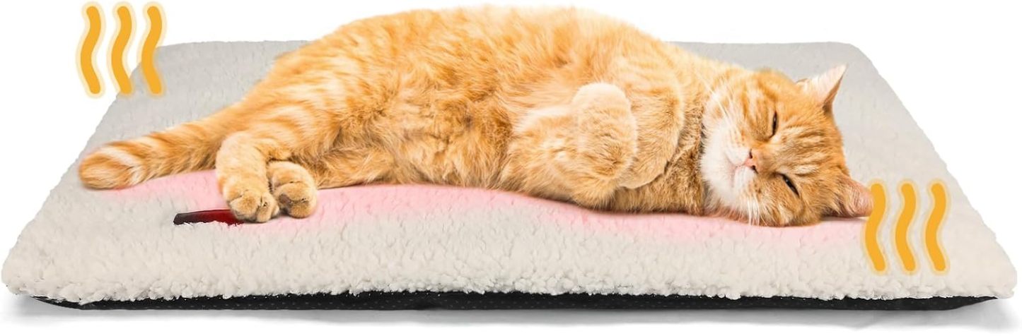 Self Warming Cat Bed Self Heating Cat Dog Mat 24 x 18 inch Extra Warm Thermal Pet Pad for Indoor Outdoor Pets with Removable Cover Non-Slip Bottom Washable Non Electric