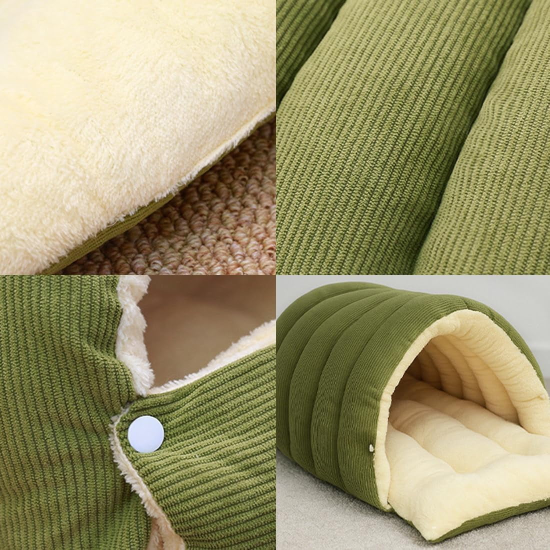 Cozy Monster Cat Bed, Niopets Cave Style Pet Bed Non-Slip Removable Washable, Fleece Soft Cat Sleeping Bag Tent with Removable Cushion Indoor (Purple, Large)