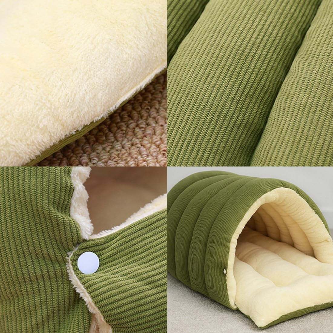 Cozy Monster Cat Bed, Niopets Cave Style Pet Bed Non-Slip Removable Washable, Fleece Soft Cat Sleeping Bag Tent with Removable Cushion Indoor (Purple, Large)