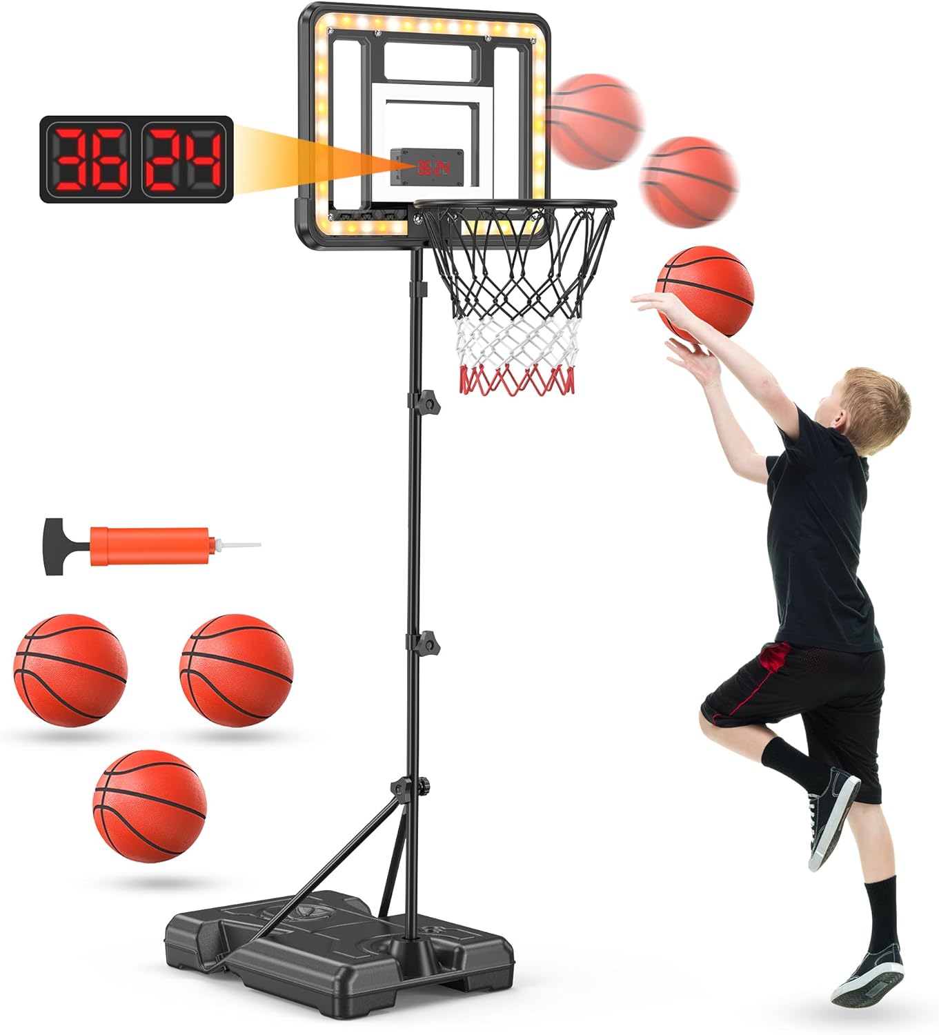 ⏰Kids' Gifts 💥Kids Indoor Basketball Hoop with Scoreboard & Timer