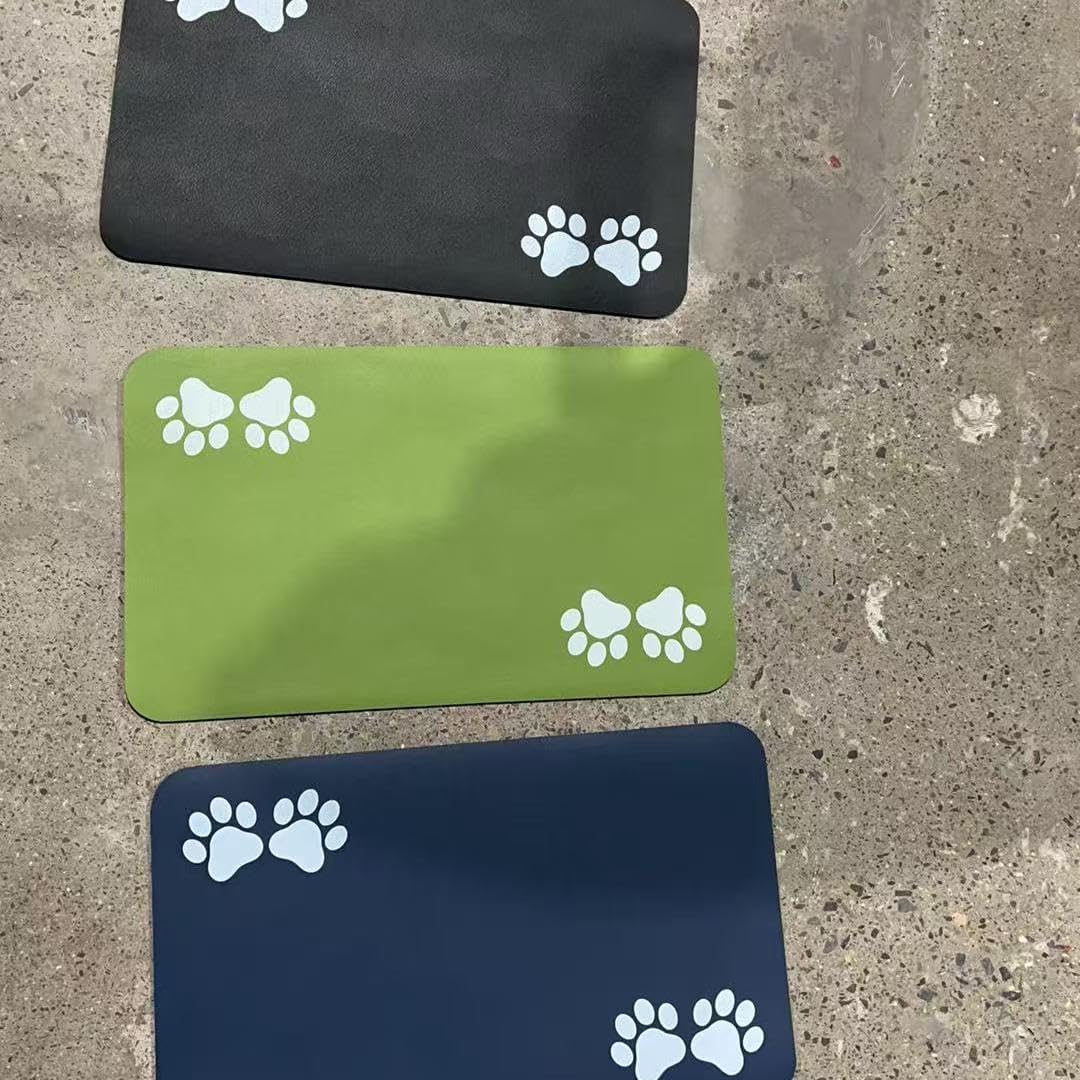 Pet Feeding Mat-Absorbent Pet Placemat for Food and Water Bowl
