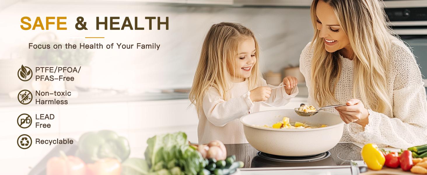 【summerwins2026】Astercook 20-Pcs Cookware Set, Non-Stick Coating, Durable & Easy to Clean, Perfect for Home, Gatherings, and Professional Kitchens hexclad cookware. White,father'sdaygifts,campingessentials,campinggear,home essentials