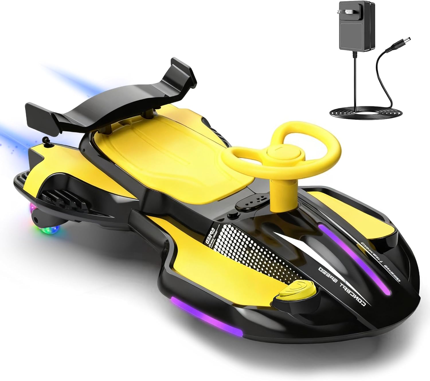 ⏰ LAST DAY 80% OFF  12V Electric Wiggle Car with Pedal for Kids, Rechargeable 2 in 1 Swing Car, Drifting Ride On Toys with Backrest, Anti-Rollover, Spray, Flashing Light, Music, for Ages 3 and Up (Pink)