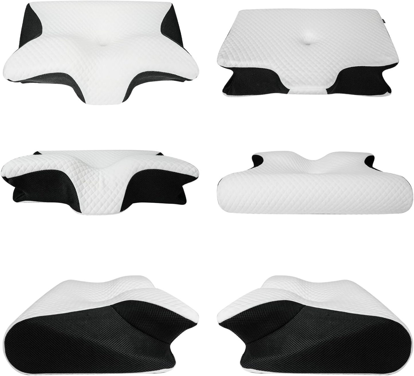 Memory Foam Cervical Pillow, 2 in 1 Ergonomic Contour Orthopedic Pillow for Neck Pain, Contoured Support Pillows for Side Back Stomach Sleepers