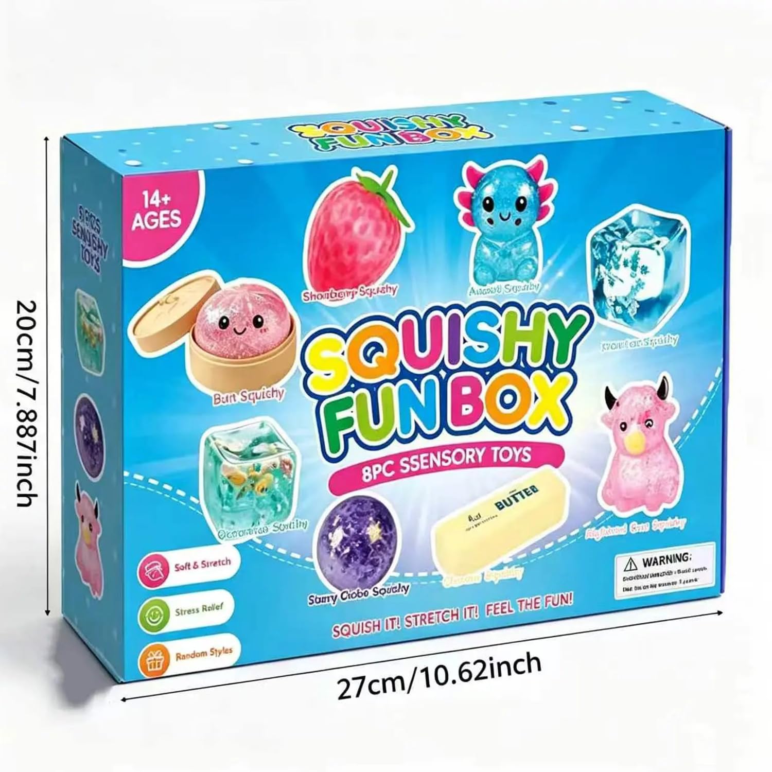8-piece Squishy Set– Kawaii Stress Relief Fidget Toys, Malt Sugar Squishies