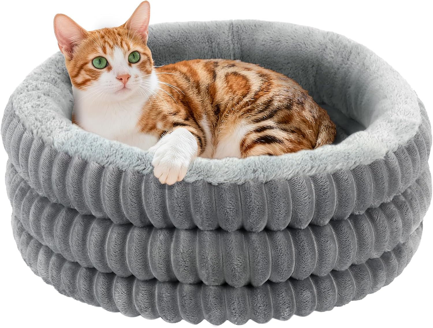 Heated Cat Bed Indoor, 20" Round Donut 