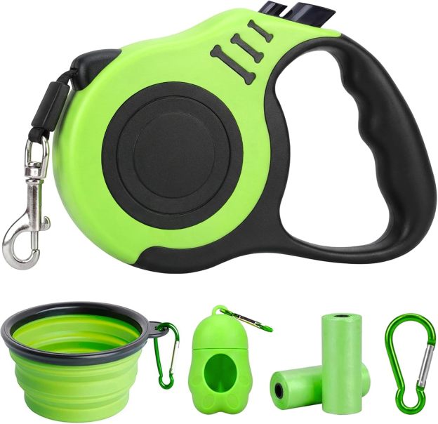 Retractable Dog,Bowl,Dispenser,Waste Bags, for Small Medium Dogs