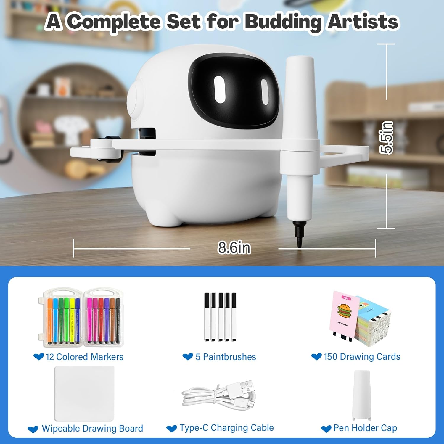 ⏰ Clearance ends in 24 hours! 💥 Drawing Robot for Kids with 150 Cards, Voice Interactive Educational Drawing Machine, Montessori Painting Learning Toys for 3 4 5 6 7 8 Year Old Boys Girls Birthday Party
