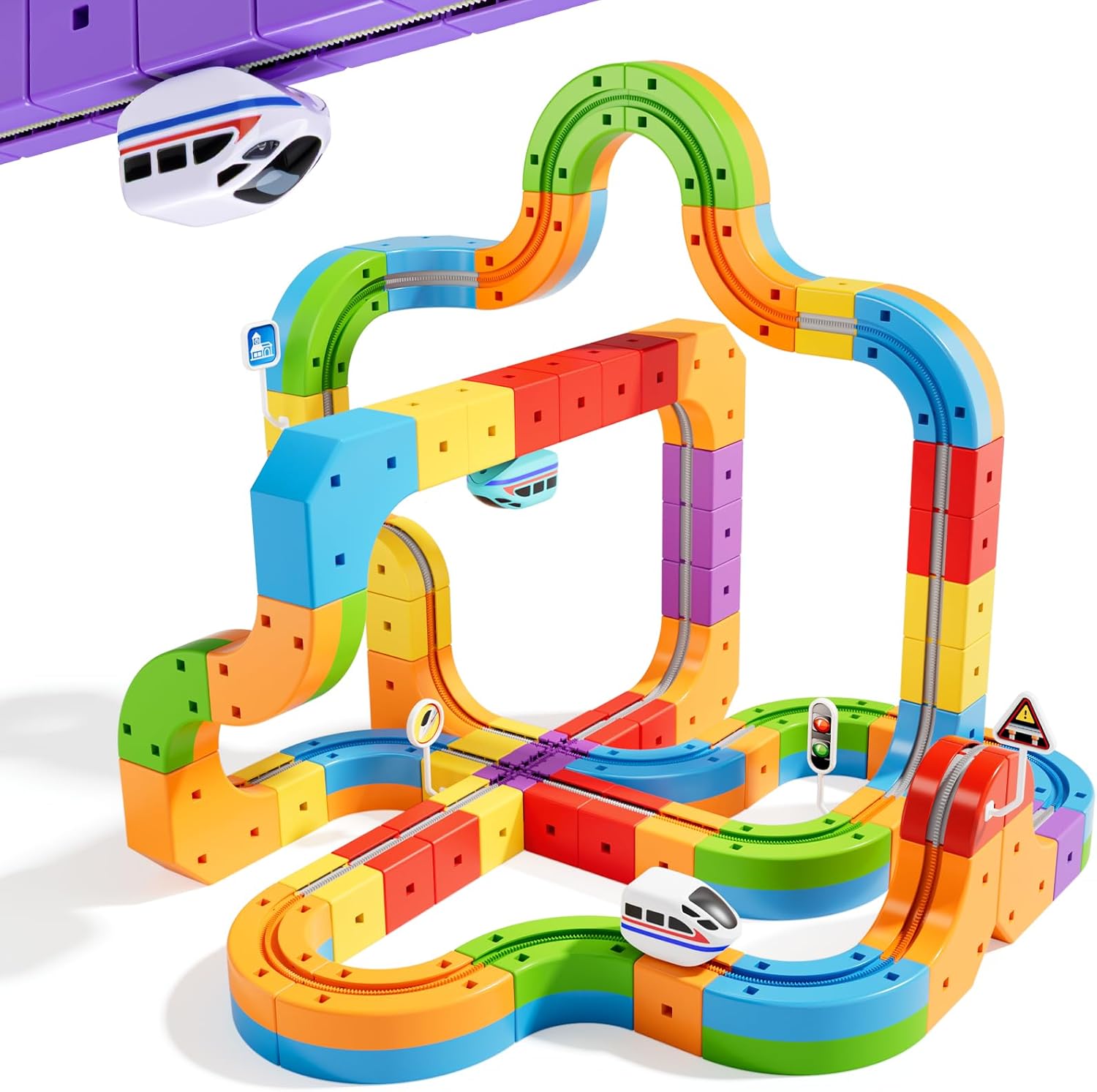 Electric Train Set Flexible Race Track for Kids