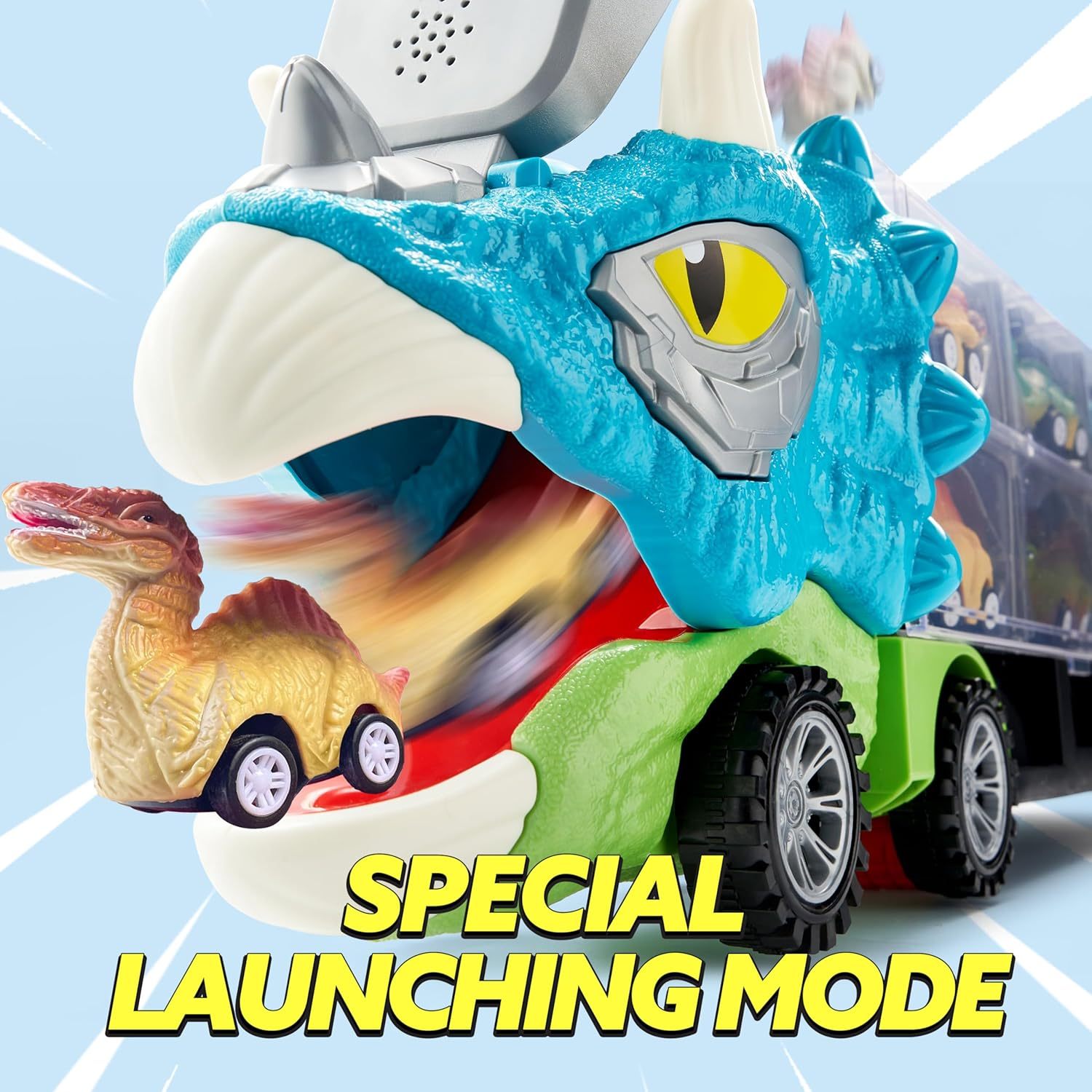 ⏰ LAST DAY 60% OFF 💥 13 in 1 Dinosaur Toys for Kids 3-5, Dinosaur Truck with 12 Pull Back Cars, Birthday Gifts Toys for 3 4 5+ Year Old Boy, Transport Carrier Truck for Toddlers, Christmas Great Gifts for Grandkids