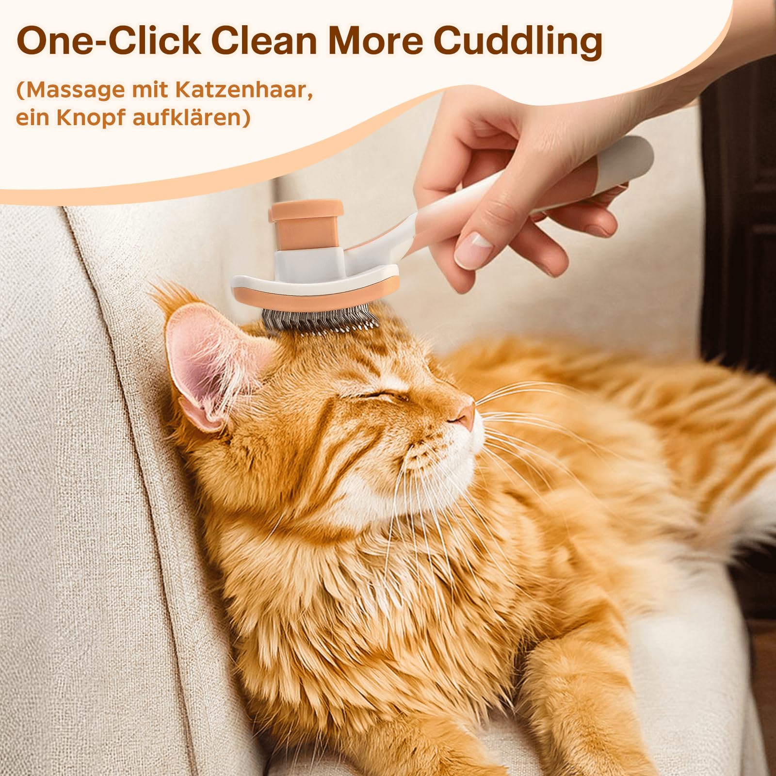 Self-Cleaning Cat Brush & Dog Brush for Long Hair and Short Hair with Massage Nubs