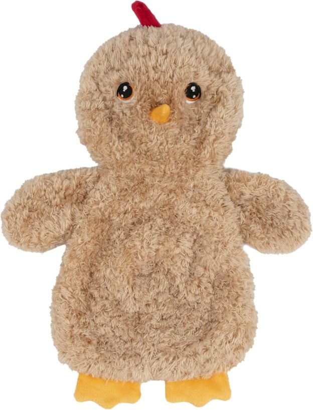 Pet Supplies Interactive Squeaky Dog Chew Toy, Crinkle Chicken (Brown)