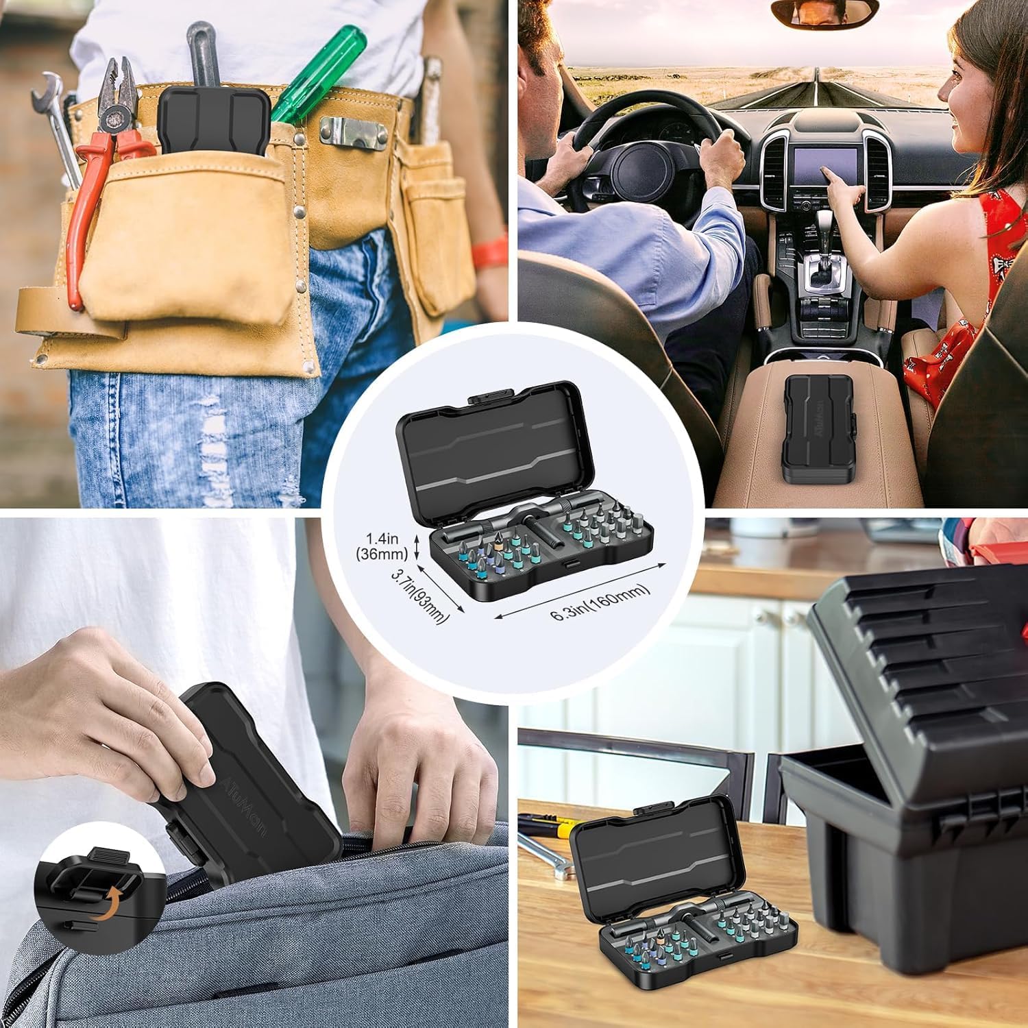 SEESE 24 in 1 Magnetic Screwdriver Set,DIY Ratchet Screwdriver Set,Detachable Assembly T Handle,Portable Precision Repair Tool Kit for PC, Bicycle, Furniture, Electronics