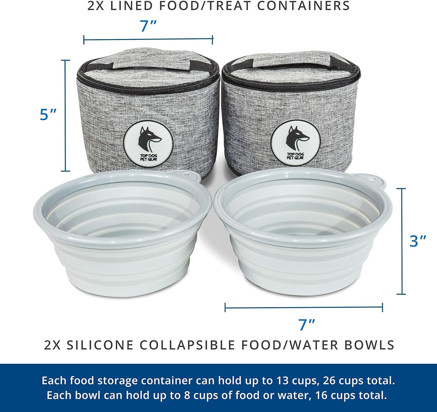 Approved Backpack with Foldable Bowls & Food Containers for Dogs 